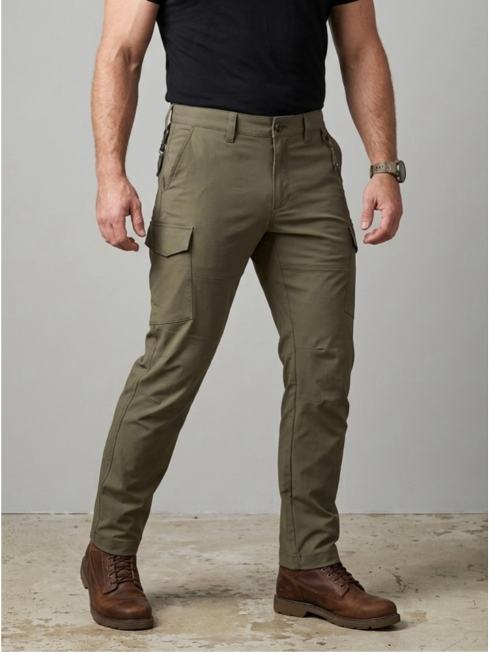 Projek Raw Men's Olive Green Comfort Stretch Pants Chino Casual Size 38. 1949